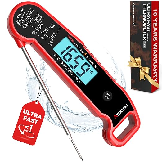 Atogou Professional Food & Meat Thermometer, 1 Sec Instant Read & ±0.5℉ Accuracy by ATOGOU
