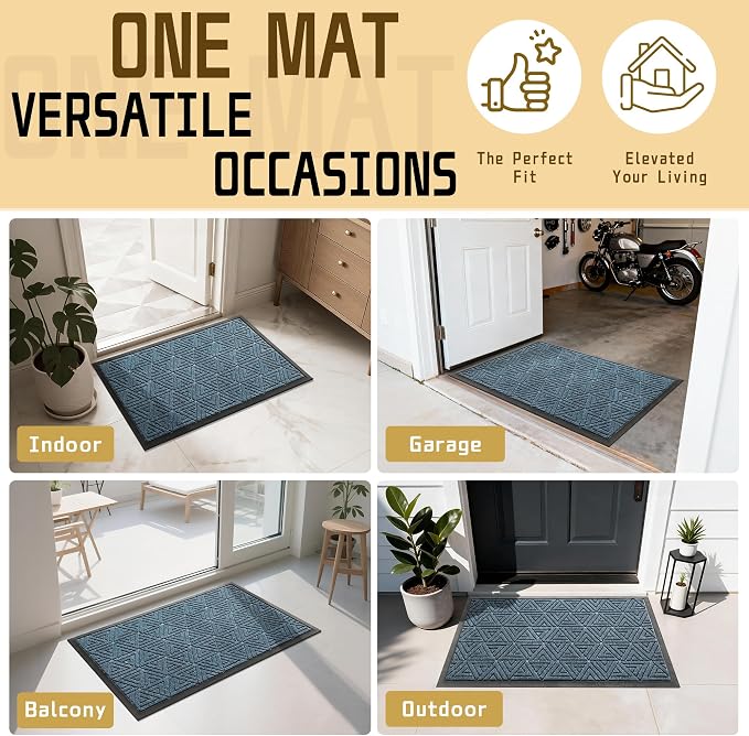 Yimobra Extra Large Door Mat 60x36, All-Weather Waterproof Non-Slip Welcome - Image 6