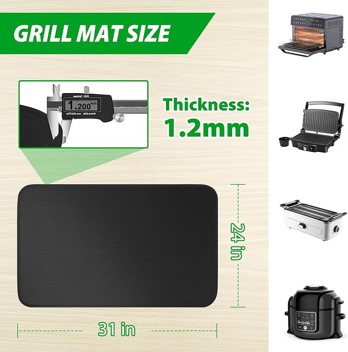 Under Grill Mat for Outdoor Grill, 24 x 31 Inchs Heat Resistant Grill Mat for - Image 5