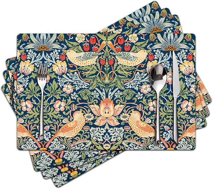 William Morris Strawberry Thief Placemats by Unknown