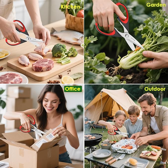 iBayam Kitchen Scissors All Purpose Heavy Duty, Kitchen Utensils Set, Stainless - Image 9