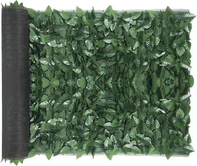 Ogrmar 98x39 inch Artificial Leaves Privacy Fence Screen Artificial Hedges by Ogrmar