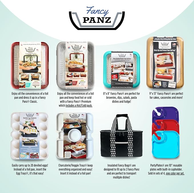 Fancy Panz - Denim Blue 9x13x2" Aluminum Foil Pan Carrier - Elevated Food - Image 9