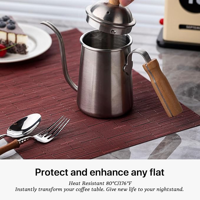 LEXMORE Placemats Set of 6 Vinyl/Plastic Woven Place Mats - Image 5