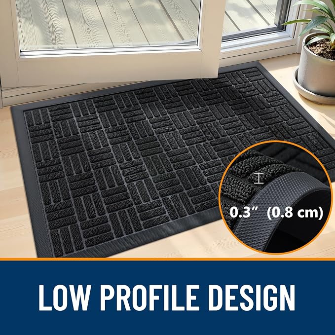 OLANLY Front Door Mat Outside Entrance 47x23, Heavy Duty Sturdy Natural Rubber - Image 5