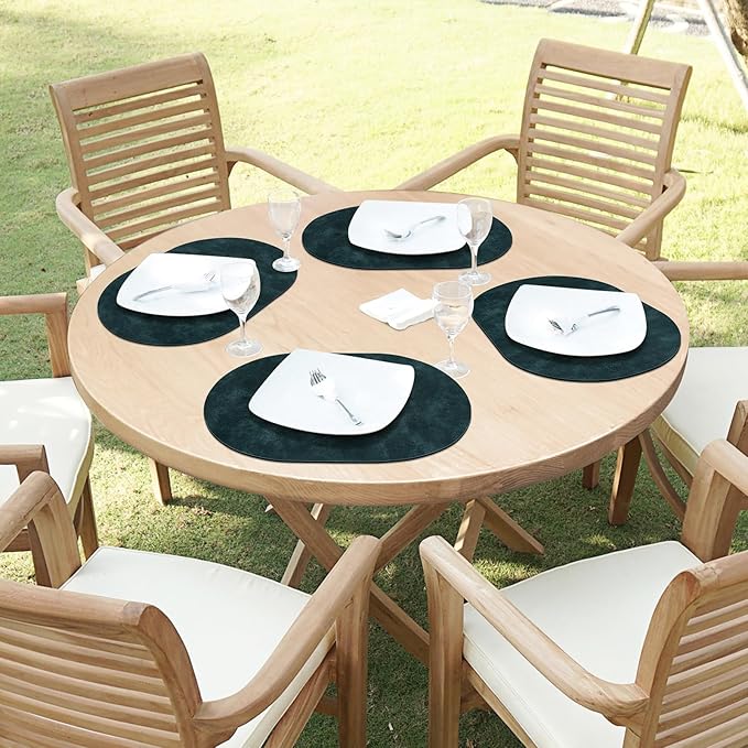 ADRIMER Placemats, Heat Resistant Oval Placemats Set of 8 Washable 12 x 17 Inch - Image 7