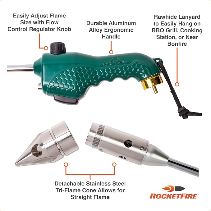 ROCKETFIRE Fire Starter Torch | Perfect Propane Torch Head, Grill Gun, Charcoal - Image 4