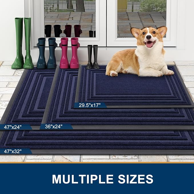Buganda Front Door Mat Indoor Outdoor Entrance, Non-Slip Natural Rubber Doormats - Image 2