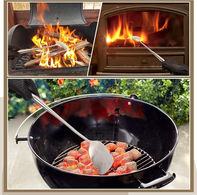 BBQ Charcoal Rake, Heavy-Duty Stainless Steel Charcoal Grill Ash Rake - Image 5