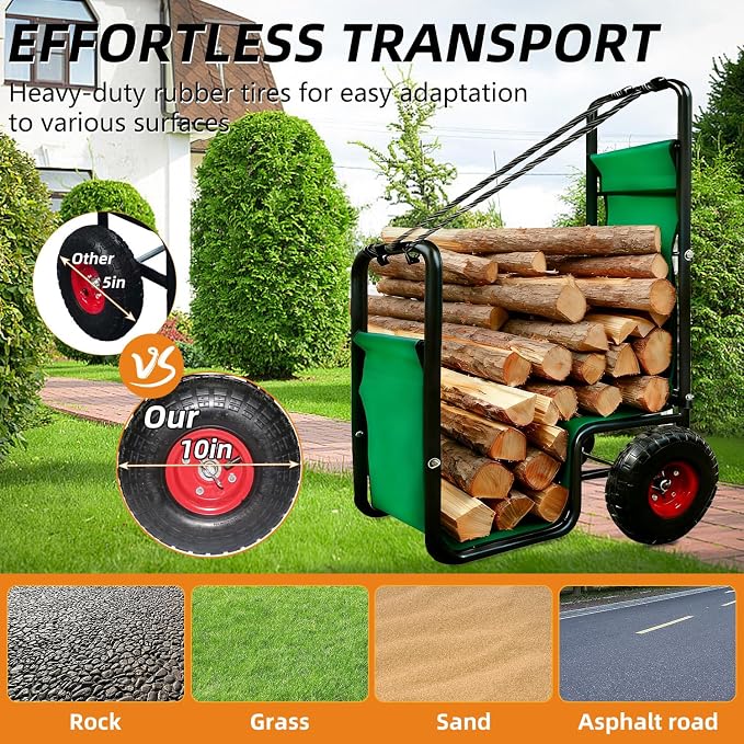 Kapler Firewood Cart with Wheels - Image 4