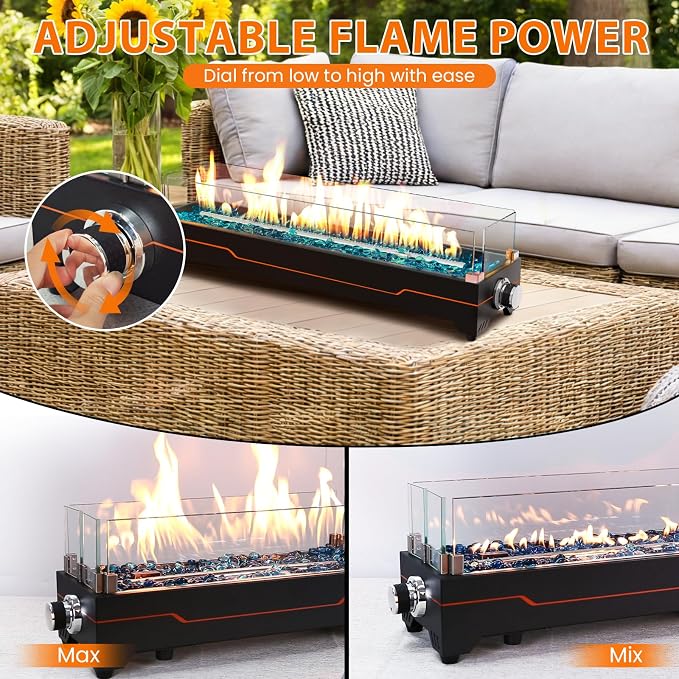 GRISUN 28" Table Top Propane Fire Pit, 000 BTU Tabletop Gas Fire Pit, Tabletop - Image 6