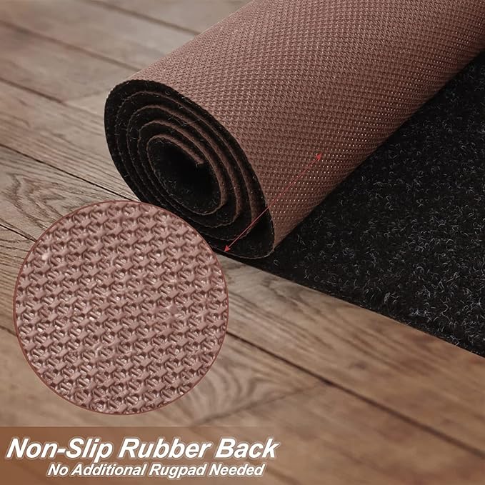 3' x 68' Runner Rugs with Rubber Backing, Indoor Outdoor Utility Carpet Runner - Image 3
