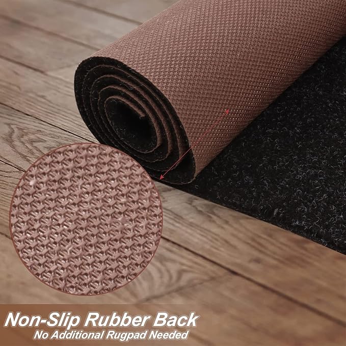 4' x 73' Runner Rugs with Rubber Backing, Indoor Outdoor Utility Carpet Runner - Image 3