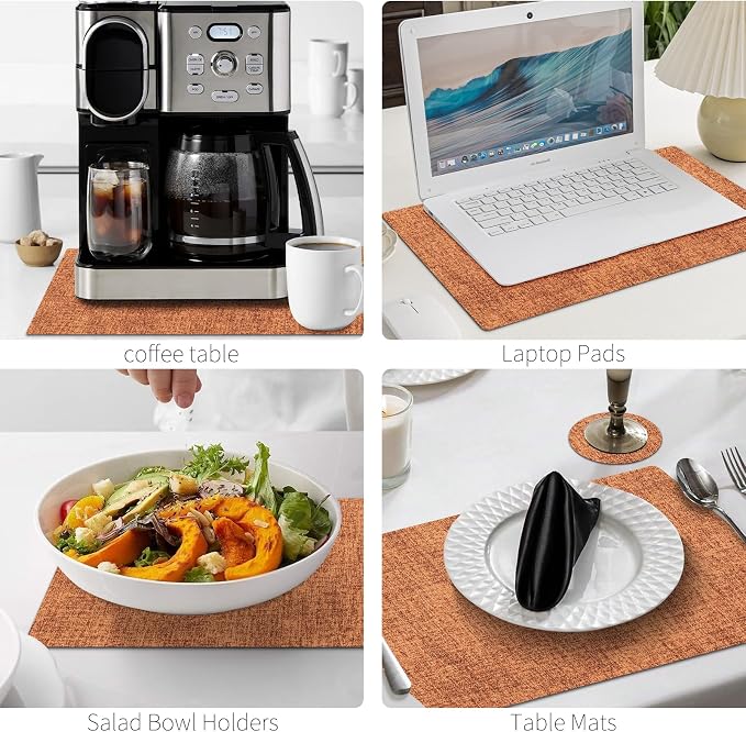 MOSAYT Placemats Set of 8, Heat Resistant Vinyl Place Mats - Image 8