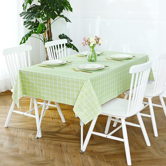 Romanstile Rectangle Vinyl Tablecloth, 100% Waterproof Oil-Proof Checkered - Image 3