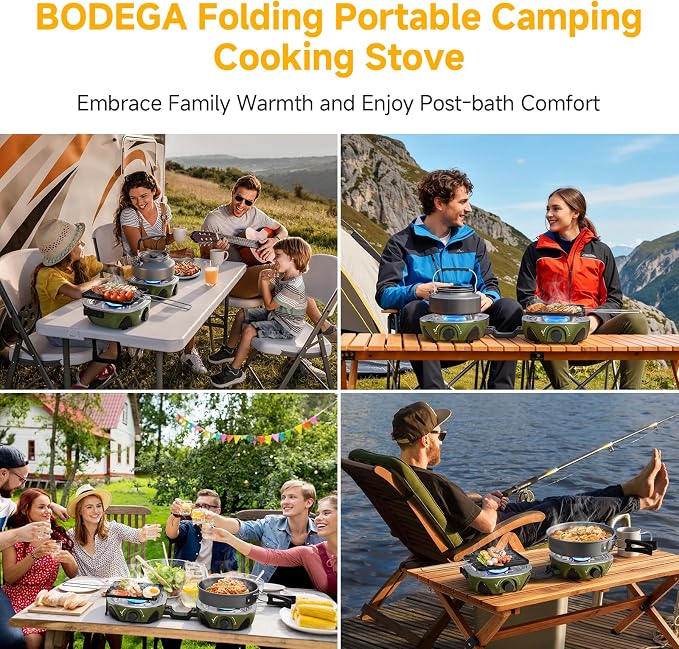 BODEGA 2 Burner Camping Stove, 20000 BTU Folding Propane Camp Stove - Image 6