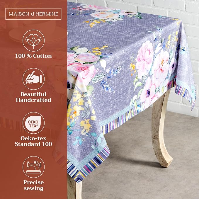 Maison d' Hermine Table Cloth Rectangle Table 100% Cotton 60 x 120 Inches - Image 2