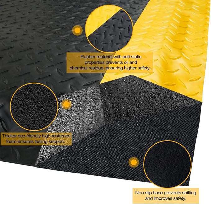 3 x 5 FT Industrial Anti Fatigue Mats, 15/16 Inch Thick Soft Sponge Ergonomic - Image 5