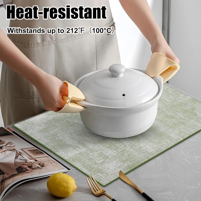 Homaxy Faux Leather Heat Resistant Placemats - Image 2