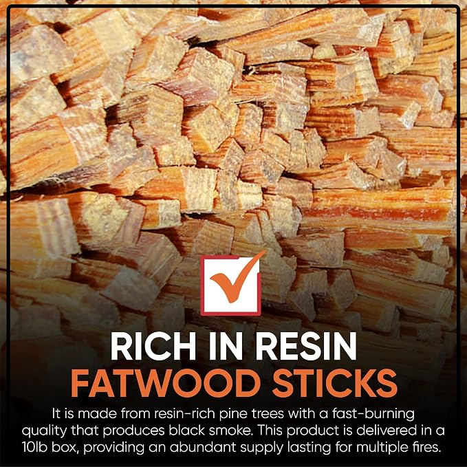 Fatwood Fire Starter Sticks 10 lb – 100% Natural, Resin-Rich Kindling - Image 4