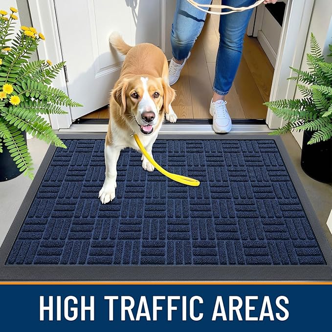 OLANLY Front Door Mat Outside Entrance 35x23, Heavy Duty Sturdy Natural Rubber - Image 6