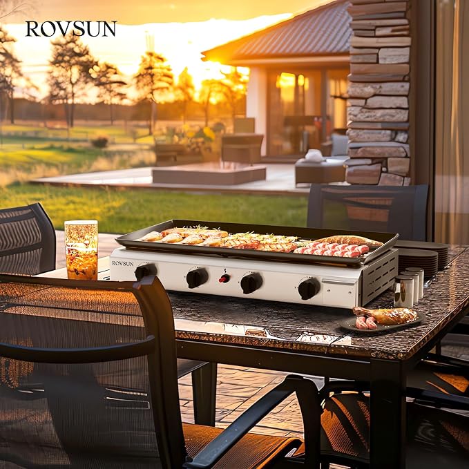 ROVSUN 4 Burner Portable Propane Griddle - Image 7