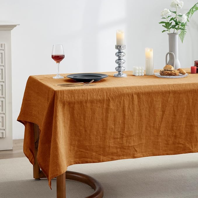 EVERLY 100% Pure Linen Rectangle Tablecloths 60x120Inches - Image 5