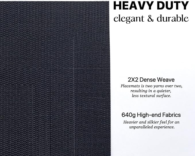LEXMORE Placemats Set of 6 Vinyl/Plastic Woven Place Mats - Image 3