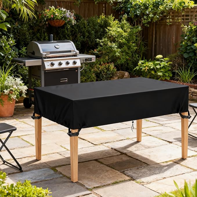 Outdoor Table Cover 72"L x 36"W x 8"H, 420D Waterproof Outdoor Cover - Image 7