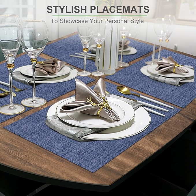 BETEAM Placemats Set of 8, Woven Vinyl Placemat - Image 6