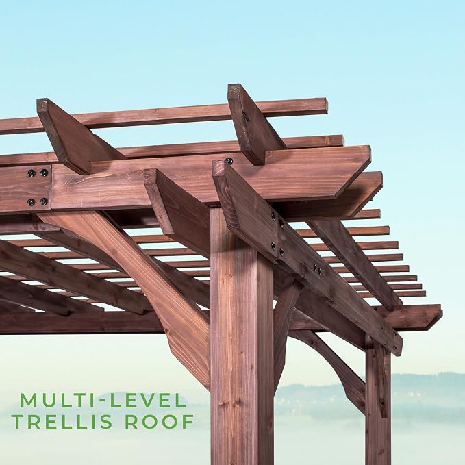 Backyard Discovery Somerville 14 x 10 Walnut All Cedar Pergola, Quality - Image 2