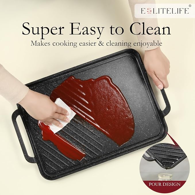 ESLITE LIFE 11" x 17" Nonstick Grill Pan - Image 7