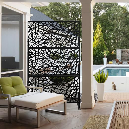 Casaphoria 72" H x 47" W Metal Outdoor Privacy Screen, Freestanding Decorative - Image 2