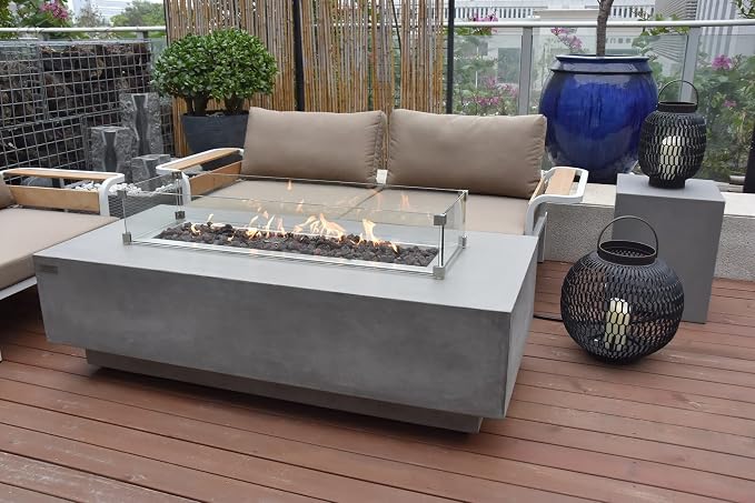 Elementi Granville Fire Pit Bundle Outdoor Firepit Set Includes 60” Propane - Image 3