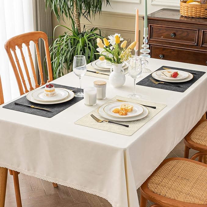 Romanstile Reversible Vinyl Placemats Set of 6, Faux Leather 100% Waterproof - Image 7