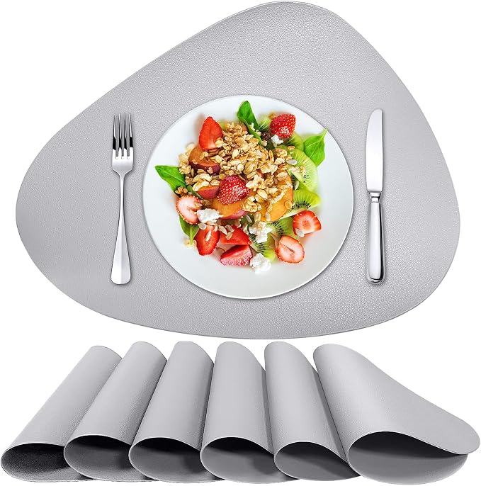 Herda Placemats Set of 6 for Dining Table Mats Faux Leather Place Mats Wipeable by Betterqualitybetterlife