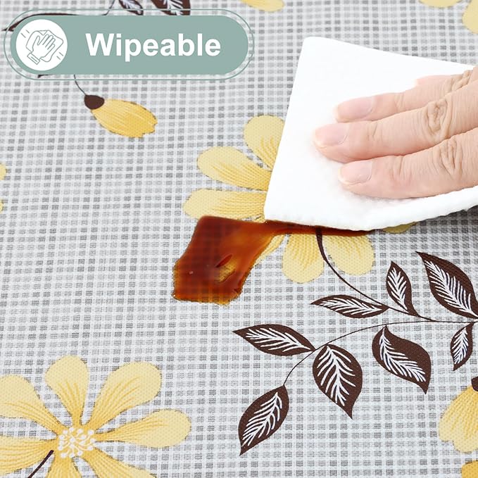 misaya Rectangle Waterproof Vinyl Table Cloth, Wipeable Tablecloth - Image 5