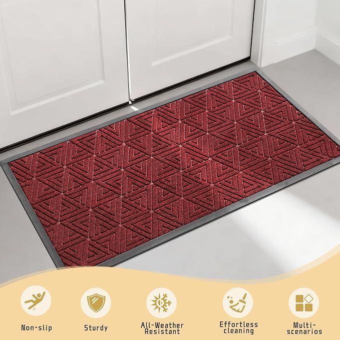 Yimobra Large Door Mat 47x24, All-Weather Waterproof Non-Slip Welcome Matt - Image 2