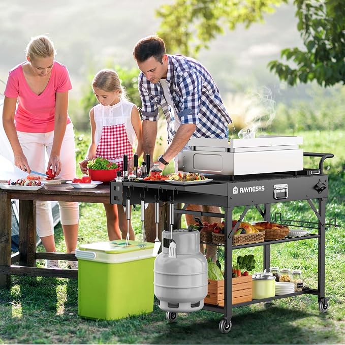 Outdoor Grill Cart, 440lbs Outdoor Grill Table, 31x17 inch Blackstone Griddle - Image 8