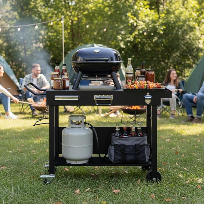 VINGLI Outdoor Grill Table Cart, Foldable Grill Cart - Image 8