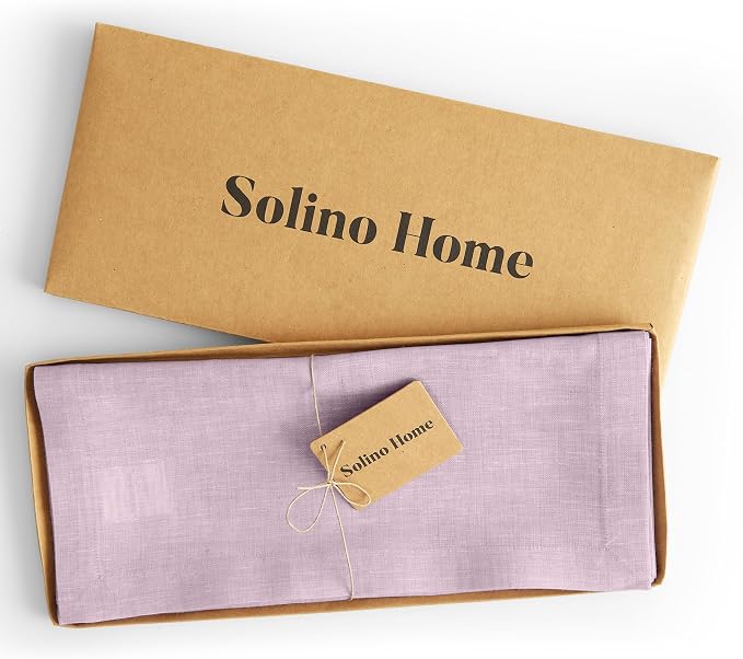 Solino Home Linen Chambray Lavender Table Runner 108 Inches Long - Image 5