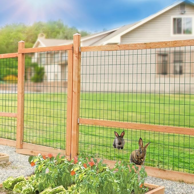 Green PVC Coated Welded Wire Fence 48 Inch x 50 Foot, 2 Inch x 4 Inch 14GA - Image 2
