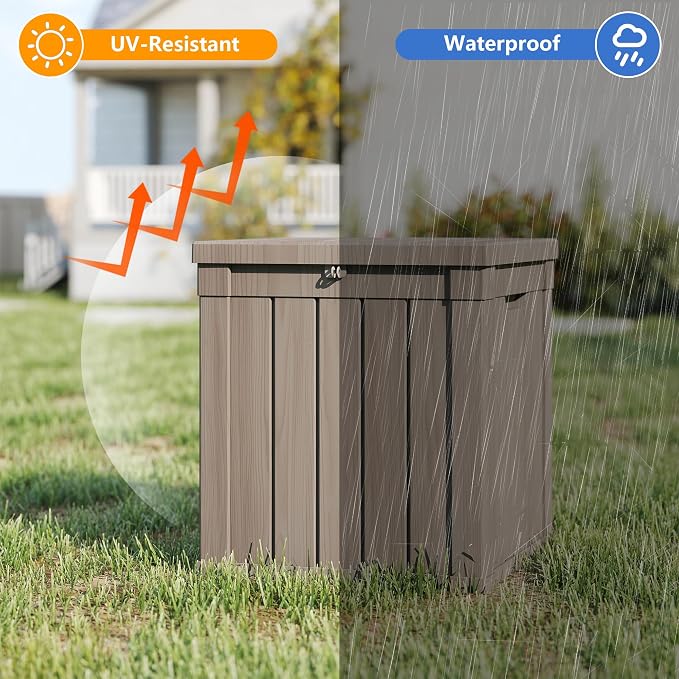 50 Gallon Deck Box Plus, Outdoor Storage Box Lockable, Waterproof - Image 2