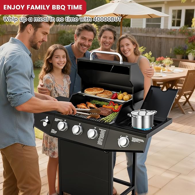 40, 000 BTU Propane Gas Grill, 3 Burner Gas Grill - Image 6