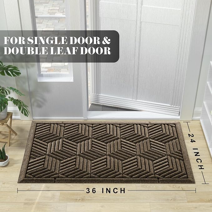 Yimobra Large Door Mat 36x24, All-Season Waterproof Outdoor Mats - Image 2