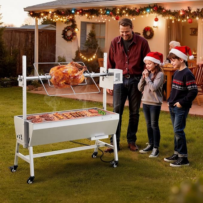VEVOR Rotisserie Grill, 37in BBQ Outdoor Pig & Lamb Spit Roaster, Charcoal Spit - Image 8