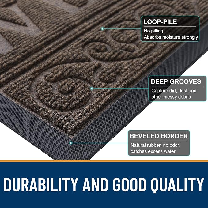 OLANLY Welcome Door Mat Indoor Outdoor Entrance, Heavy Duty Sturdy Front Door - Image 8