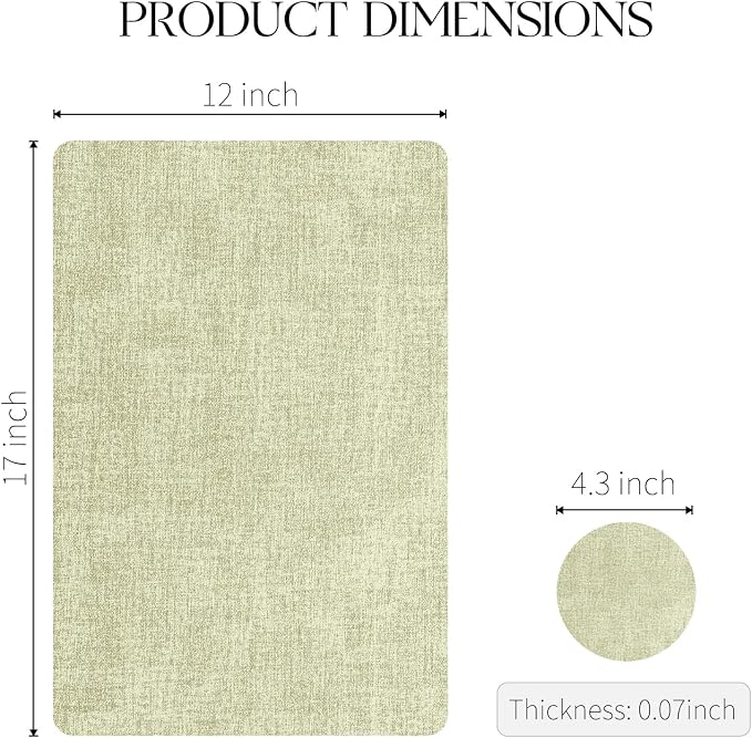 MOSAYT Faux Leather Placemats Set of 4, Heat Resistant Vinyl Place Mats - Image 7
