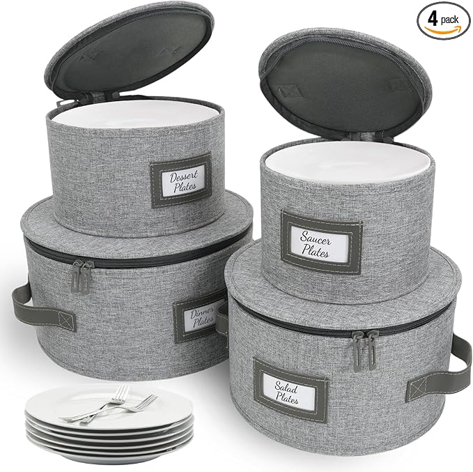 HOMELUX THEORY Plate Storage Box, Kitchen Storage Bins by HomeluxTheory