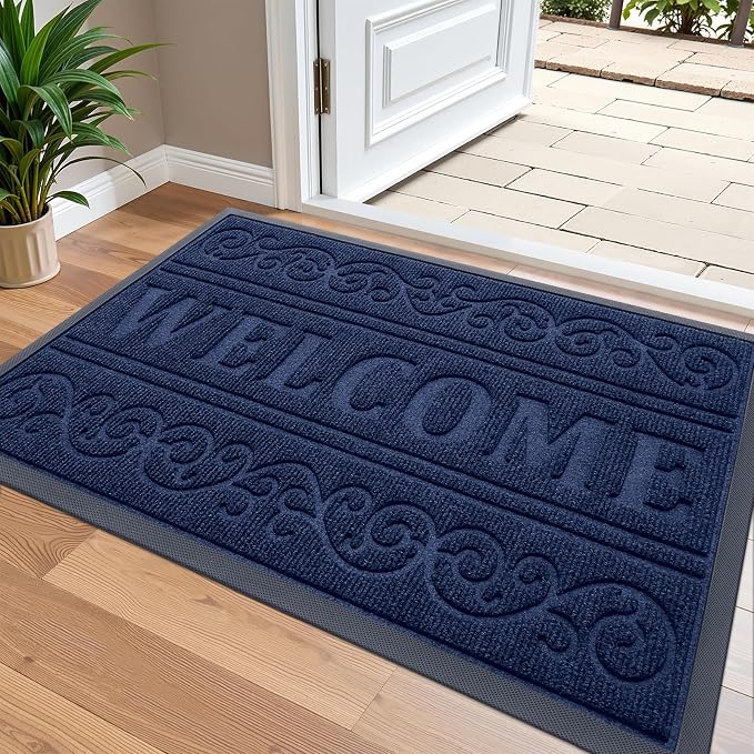 OLANLY Welcome Door Mat Indoor Outdoor Entrance, Heavy Duty Sturdy Front Door by OLANLY